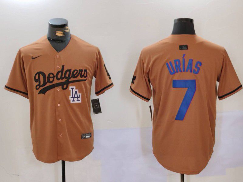 Men Los Angeles Dodgers #7 Urias army green joint name 2024 Nike MLB Jersey style 1->->